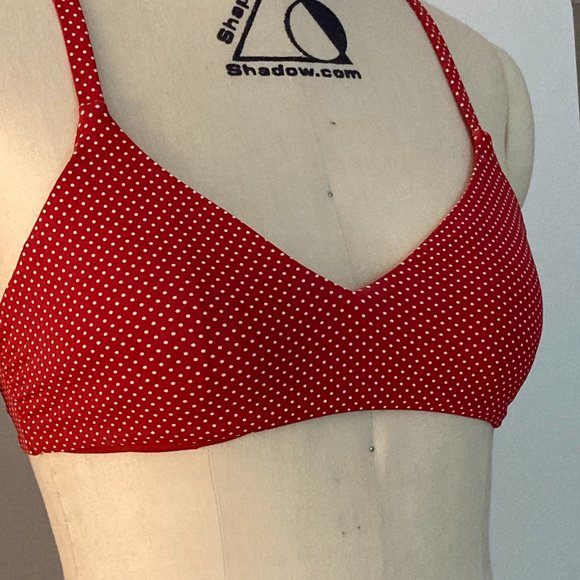 Roxy Other - ROXY Red Polka Dot Bikini Top Size S NWOT